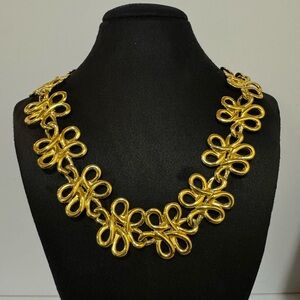 Vintage Anne Klein Bold Gold Toggle Necklace